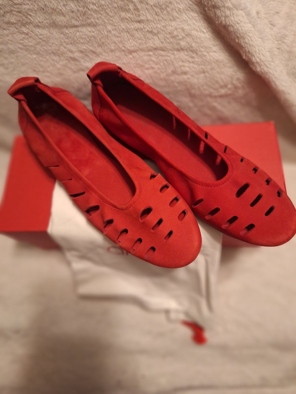 Arche Women's Ninyli Ballerina Flats In Red  Suede
